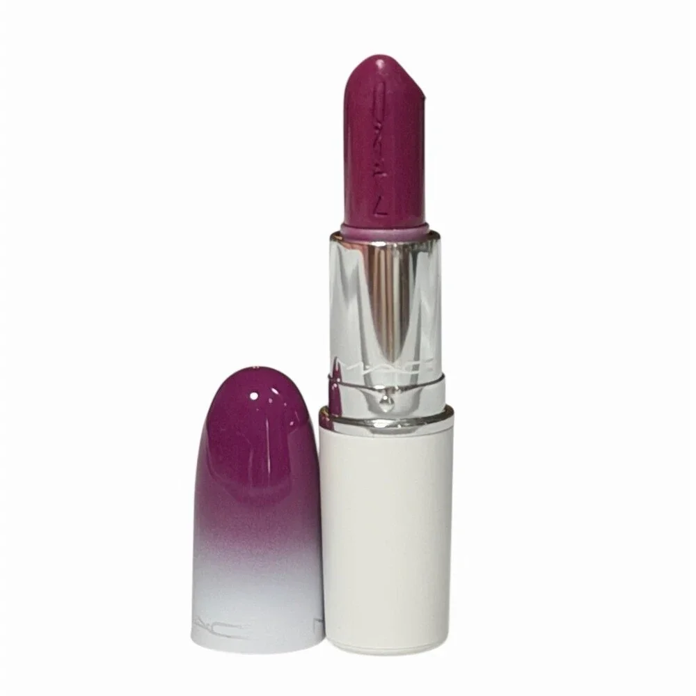 MAC Lustreglass Lipstick Holiday Jams Berry Plum Purple Sheer Shine